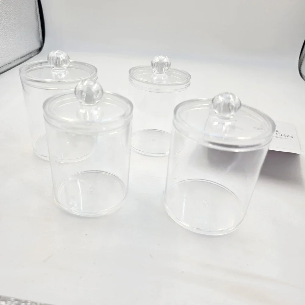 MHDCLY 4 Pack Bathroom Organizer Clear Apothecary Jars Vanity Storage L4